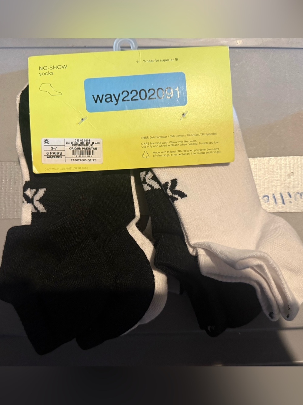 Target Men's No-Show Athletic Socks - Black & White